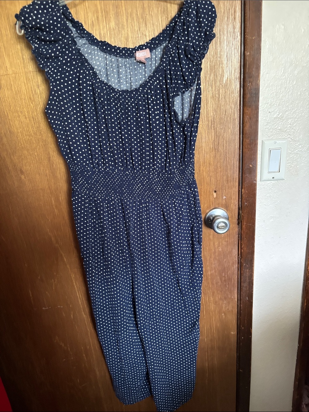 Women’s Navy Polka Dot Jumpsuit